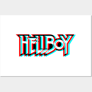 Retro 3D Glasses Style - Hellboy text Posters and Art